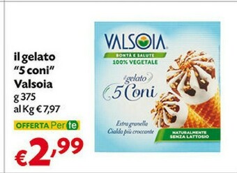 Pam Valsoia Il Gelato 5 Coni offerta