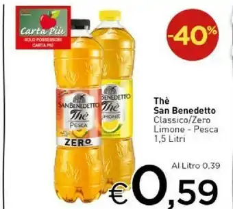 Crai San Benedetto Thè Zero Zucchero Pesca 1500 G(ml) offerta