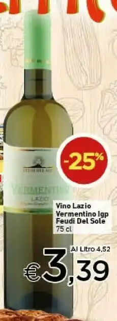 Crai Feudi del sole Vino Lazio Vermentino IGP offerta