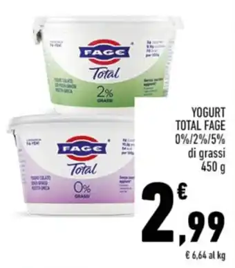 Conad YOGURT TOTAL FAGE 0%/2%/5% di grassi 450 g offerta