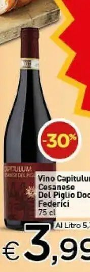 Crai Federici Capitulum Cesanese Del Piglio Doc 750ml offerta
