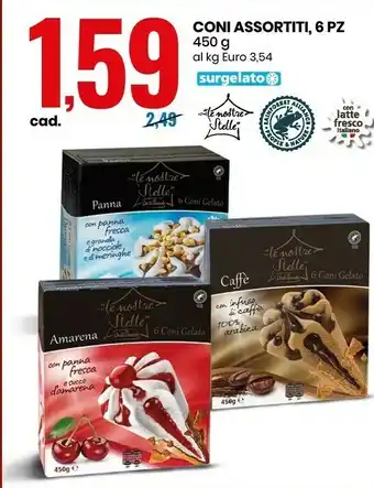 Eurospin Le Nostre Stelle 6 Coni Gelato offerta