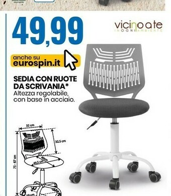 Eurospin Vicino A Te Sedia Con Ruote Da Scrivania offerta