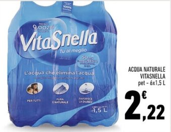 Conad ACQUA NATURALE VITASNELLA pet - 6x1,5 L offerta