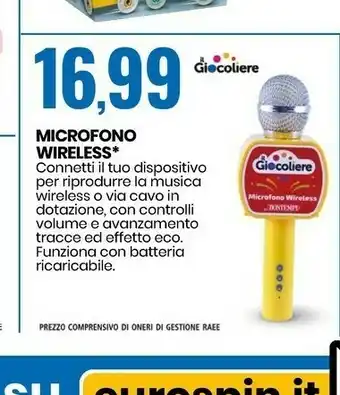 Eurospin Il Giocoliere Microfono Wireless offerta