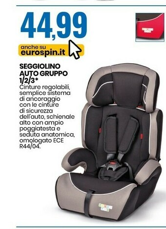 Eurospin Seggiolino Auto Gruppo 1/2/3 offerta
