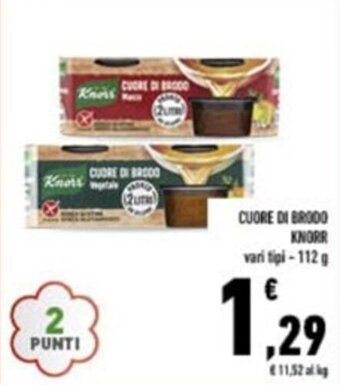 Conad CUORE DI BRODO KNORR vari tipi- 112 g offerta