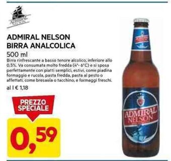 DPiù ADMIRAL NELSON BIRRA ANALCOLICA 500 ml offerta