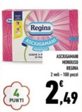 Conad ASCIUGAMANI Monouso REGINA 2 veli - 100 pezzi offerta
