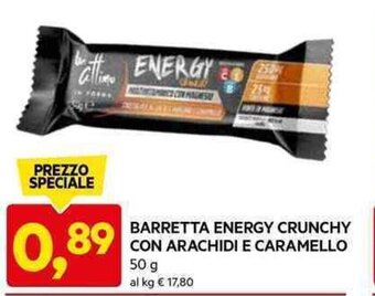 DPiù BARRETTA ENERGY CRUNCHY CON ARACHIDI E CARAMELLO 50 g offerta