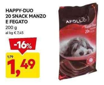 DPiù HAPPY-DUO 20 SNACK MANZO E FEGATO 200 g offerta