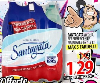 Il Genio Supermercato SANTAGATA ACQUA EFFERVESCENTE NATURALE 6x 1,5 LT offerta