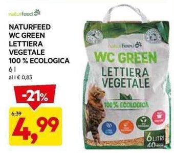 DPiù NATURFEED WC GREEN LETTIERA VEGETALE 100% ECOLOGICA 6 l offerta