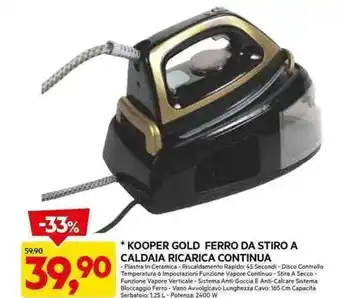 DPiù KOOPER GOLD FERRO DA STIRO A CALDAIA RICARICA CONTINUA offerta