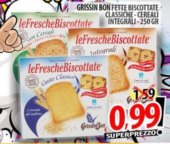 Il Genio Supermercato GRISSIN BON FETTE BISCOTTATE CLASSICHE-CEREALI INTEGRALI-250 GR offerta
