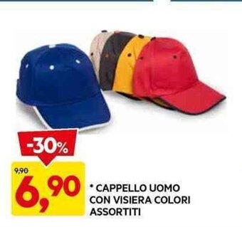 DPiù * CAPPELLO UOMO CON VISIERA COLORI ASSORTITI offerta