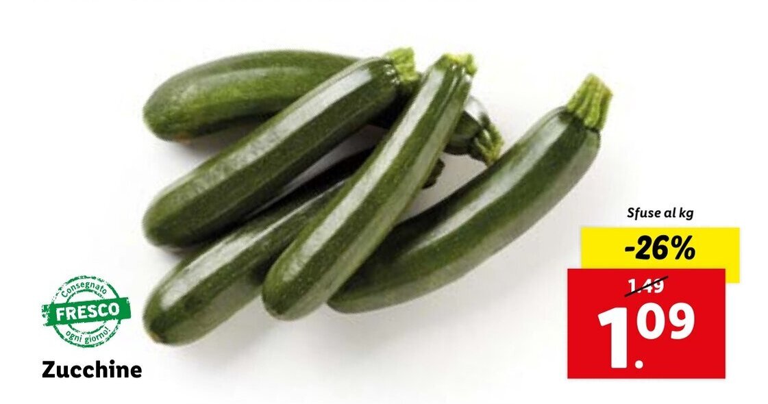 Zucchine offerta di Lidl