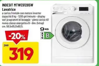 DPiù INDESIT MTWE91285W Lavatrice offerta