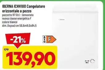 DPiù IBERNA ICHH100 Congelatore orizzontale a pozzo offerta