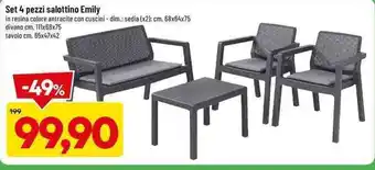 Set 4 pezzi salottino Emily