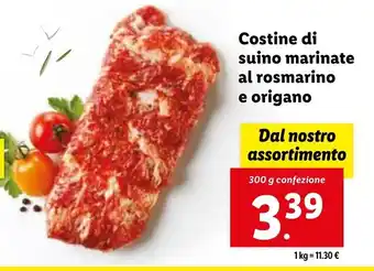 Lidl Costine di suino marinate al rosmarino e origano 300 g offerta