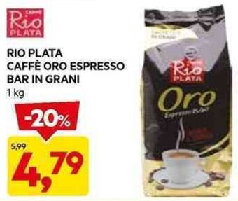 DPiù RIO PLATA CAFFÈ ORO ESPRESSO BAR IN GRANI 1 kg offerta