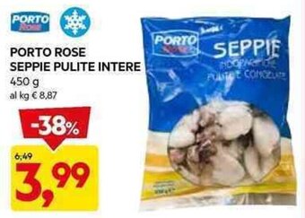 DPiù PORTO ROSE SEPPIE PULITE INTERE 450 g offerta
