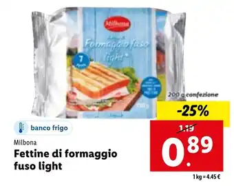 Lidl Milbona Fettine di formaggio fuso light 200 g offerta