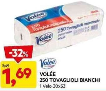 DPiù VOLÉE 250 TOVAGLIOLI BIANCHI 1 Velo 30x33 offerta
