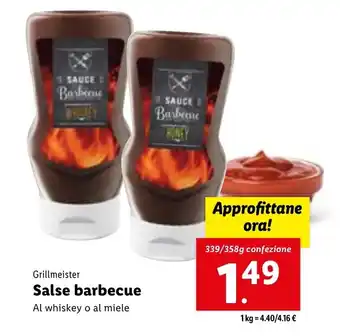 Lidl Grillmeister Salse barbecue 339/358g offerta