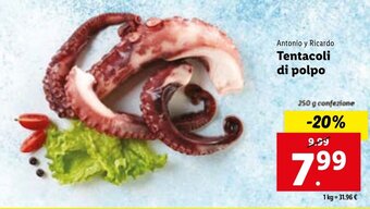 Lidl Antonio y Ricardo Tentacoli di polpo 250 g offerta