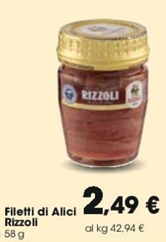 Carrefour Filetti di Alici Rizzoli 58 g offerta