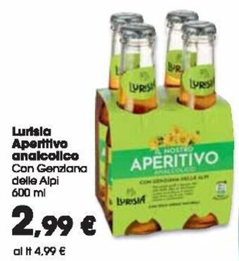 Carrefour Lurisia Aperitivo analcolico Con Genziana delle Alpi 600 ml offerta