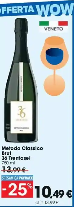 Carrefour Metodo Classico Brut 36 Trentasei 750 ml offerta