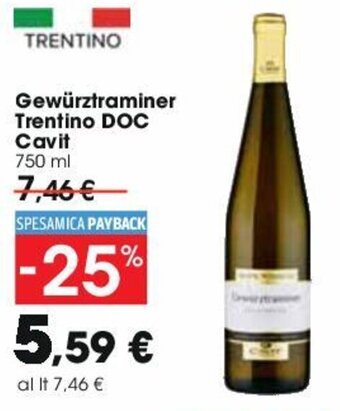 Carrefour Gewürztraminer Trentino DOC Cavit 750 ml offerta