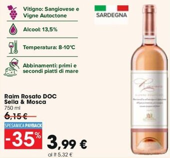 Carrefour Raim Rosato DOC Sella & Mosca 750 ml offerta