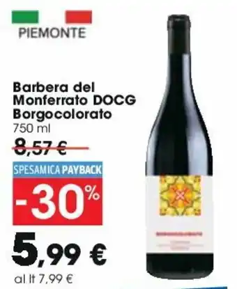 Carrefour Barbera del Monferrato DOCG Borgocolorato 750 ml offerta