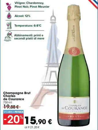 Carrefour Champagne Brut Charles de Courance 750 ml offerta