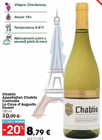 Chablis Appellation Chablis Controlée La Cave d'Augustin Florent 750 ml