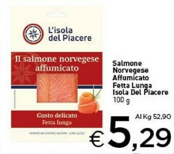 Crai Isaola Del Piacere Salmone Norvegese Affumicato Fetta Lunga offerta