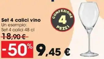 Carrefour Set 4 calici vino offerta