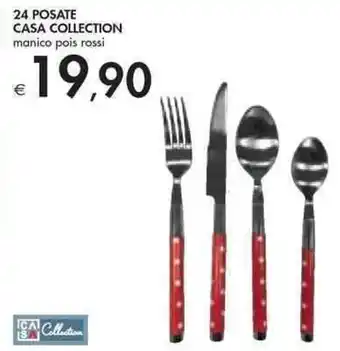 Bennet 24 POSATE CASA COLLECTION manico pois rossi offerta