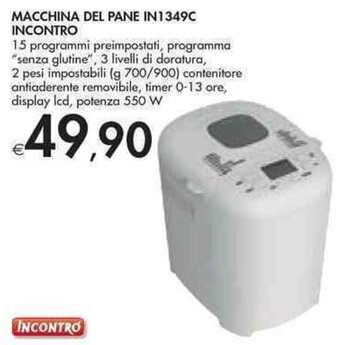 Bennet MACCHINA DEL PANE IN1349C INCONTRO offerta