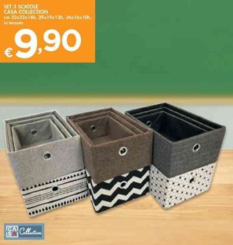 Bennet SET 3 SCATOLE CASA COLLECTION cm 32x22x14h offerta