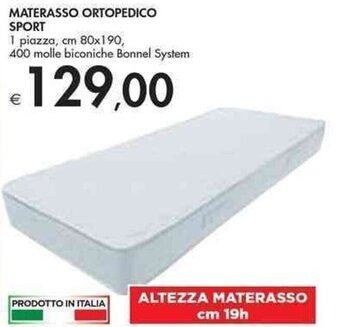 MATERASSO ORTOPEDICO SPORT 1 piazza, cm 80x190