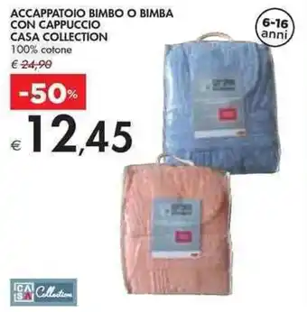 Bennet ACCAPPATOIO BIMBO O BIMBA CON CAPPUCCIO CASA COLLECTION 100% cotone offerta
