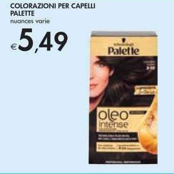 COLORAZIONI PER CAPELLI PALETTE nuances varie