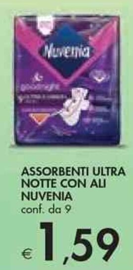 Bennet ASSORBENTI ULTRA NOTTE CON ALI NUVENIA conf. da 9 offerta