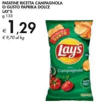 Bennet PATATINE RICETTA CAMPAGNOLA O GUSTO PAPRIKA DOLCE LAY'S g 133 offerta