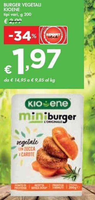 BURGER VEGETALI KIOENE tipi vari, g 200